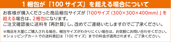 100サイズを超える場合